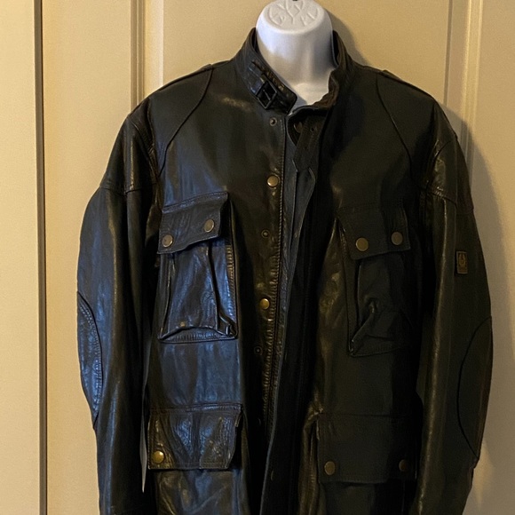 Men’s Belstaff dark leather jacket. - Picture 2 of 4